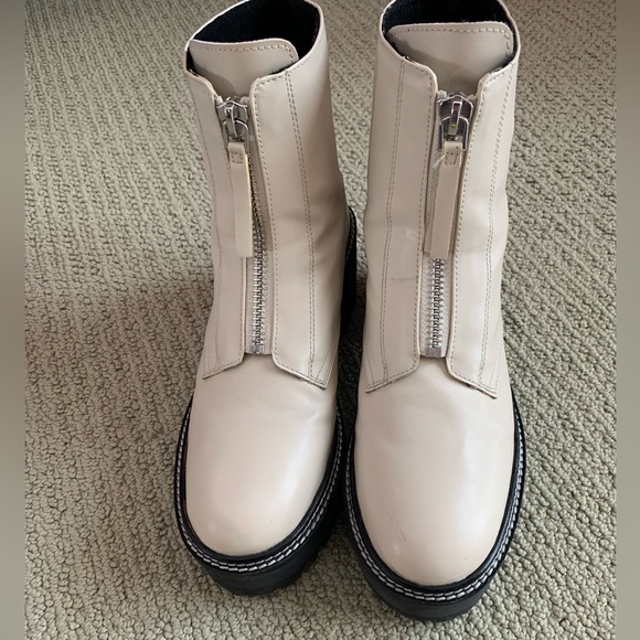 H&M Cream Platform Boots Sz 10 - Picture 3 of 7